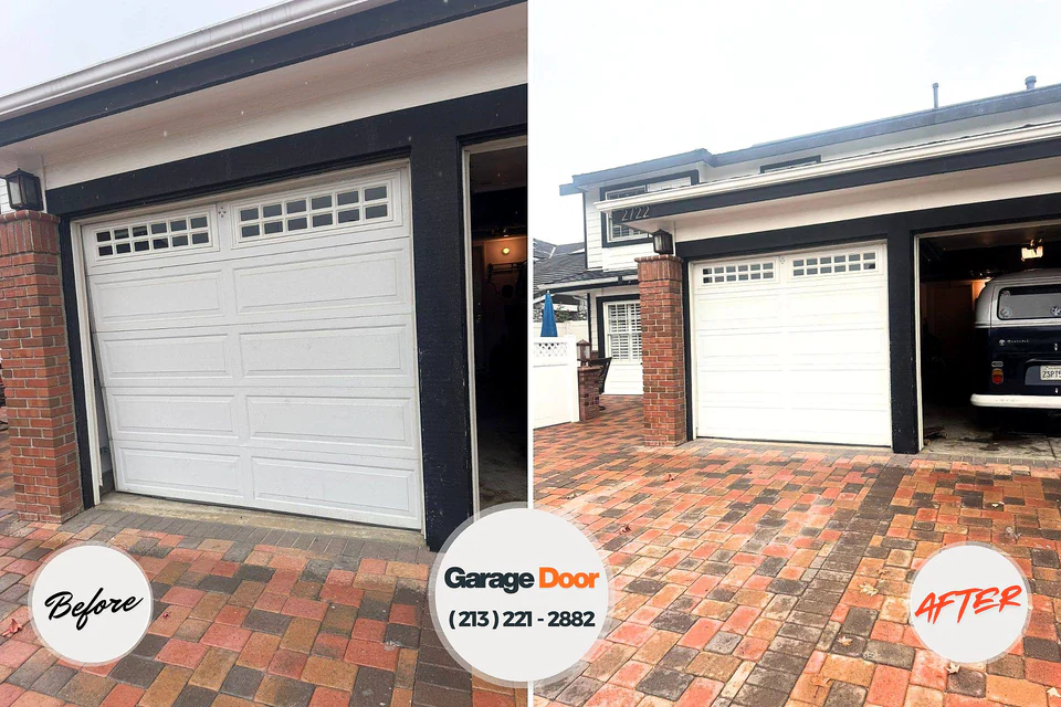 Before and after: garage door repair Wescosville, PA